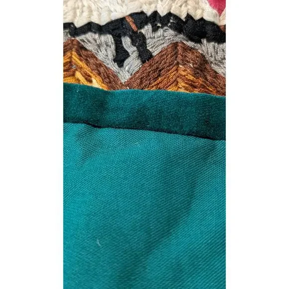 Vintage Homemade Green Velvet Embroidered Mtn. Scene Topper Juniors XS - Picture 10 of 16